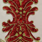 Large Red Sequin and Gold Beaded Appliqué