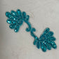 Dark Aqua Sequin and Bead Appliqué