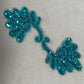 Dark Aqua Sequin and Bead Appliqué