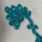 Dark Aqua Sequin and Bead Appliqué