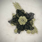 Black and Gold Flower Appliqué