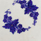 Purple Sequin and Beaded Flower Appliqué