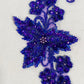 Purple Sequin and Beaded Flower Appliqué